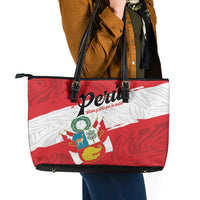 Peru Leather Tote Bag Piruw Ripuwlika Flag Stylized