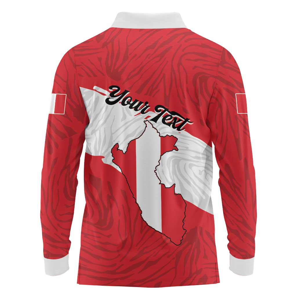Personalized Peru Long Sleeve Polo Shirt Piruw Ripuwlika Flag Stylized