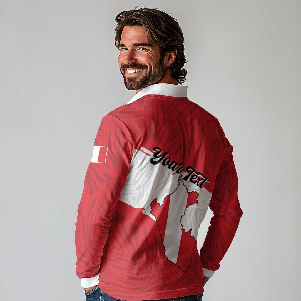 Personalized Peru Long Sleeve Polo Shirt Piruw Ripuwlika Flag Stylized