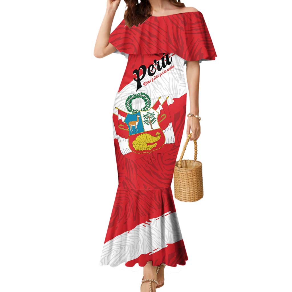 Personalized Peru Mermaid Dress Piruw Ripuwlika Flag Stylized