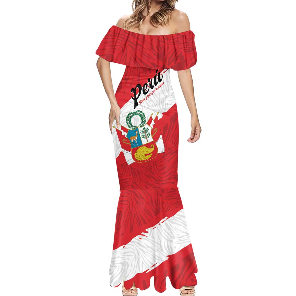 Personalized Peru Mermaid Dress Piruw Ripuwlika Flag Stylized