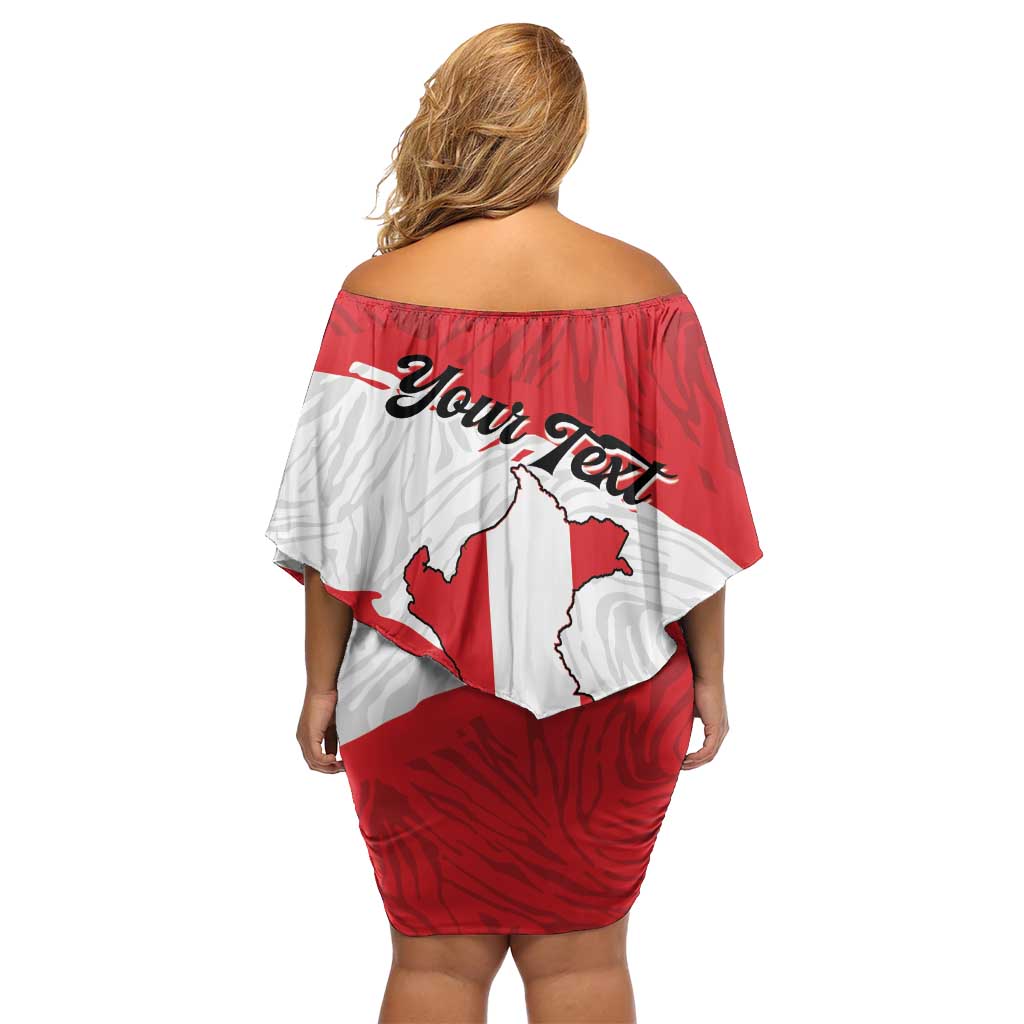 Personalized Peru Off Shoulder Short Dress Piruw Ripuwlika Flag Stylized