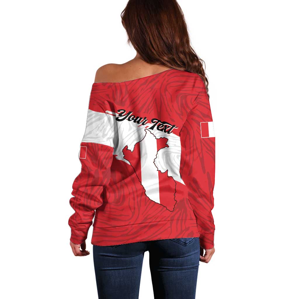 Personalized Peru Off Shoulder Sweater Piruw Ripuwlika Flag Stylized