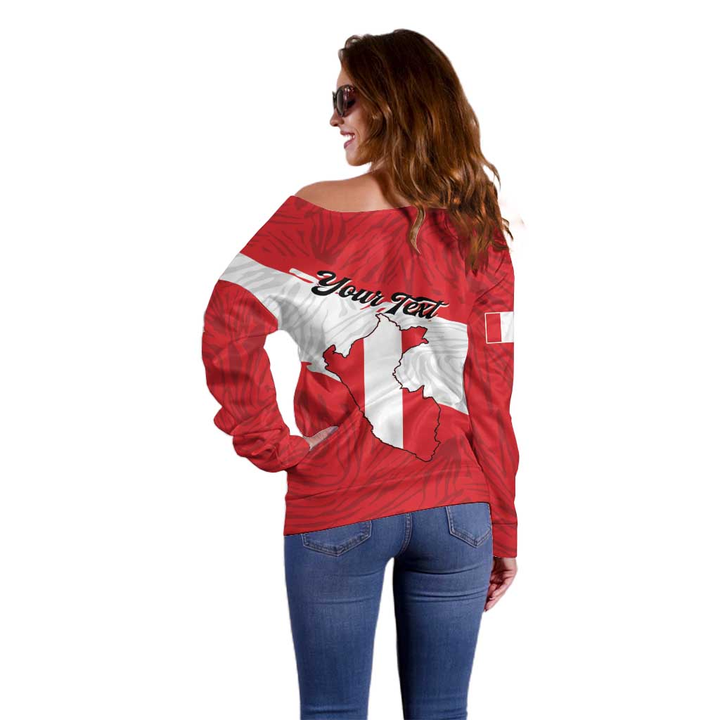 Personalized Peru Off Shoulder Sweater Piruw Ripuwlika Flag Stylized