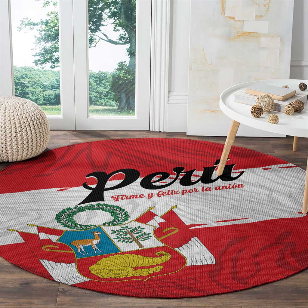 Peru Round Carpet Piruw Ripuwlika Flag Stylized