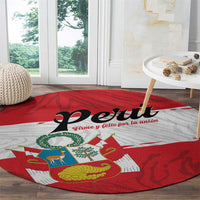 Peru Round Carpet Piruw Ripuwlika Flag Stylized