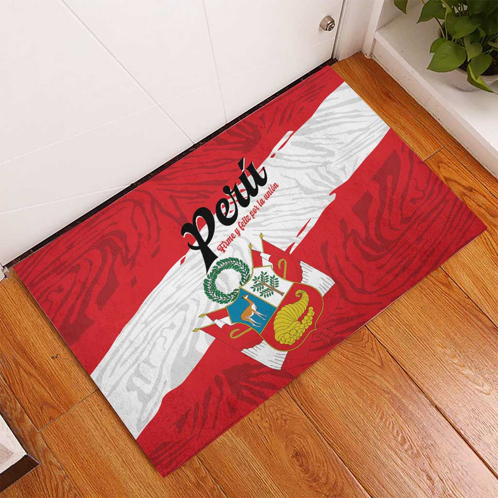 Peru Rubber Doormat Piruw Ripuwlika Flag Stylized