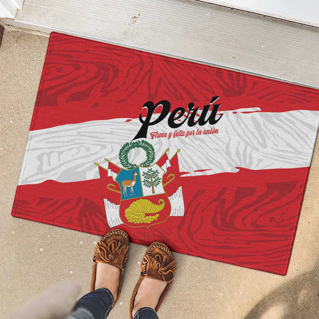 Peru Rubber Doormat Piruw Ripuwlika Flag Stylized