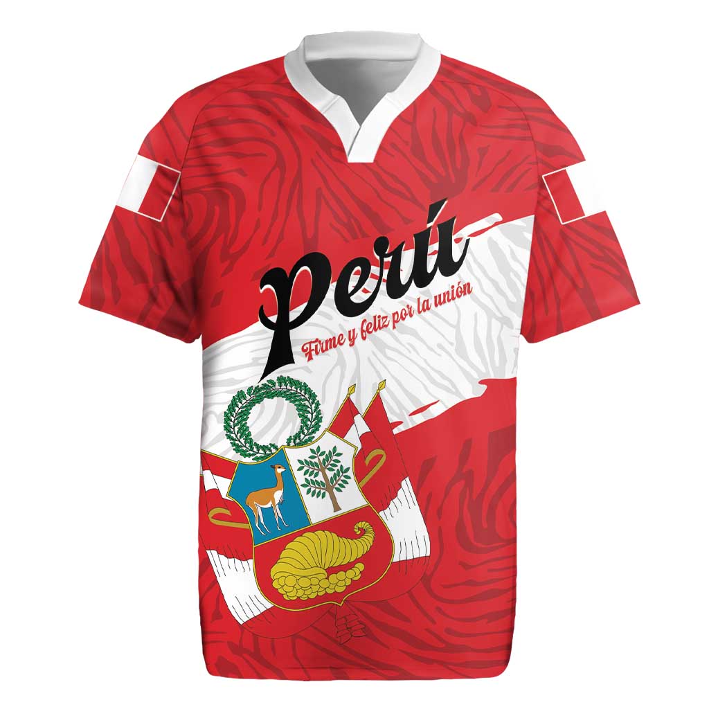 Personalized Peru Rugby Jersey Piruw Ripuwlika Flag Stylized