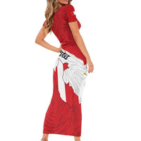 Personalized Peru Short Sleeve Bodycon Dress Piruw Ripuwlika Flag Stylized