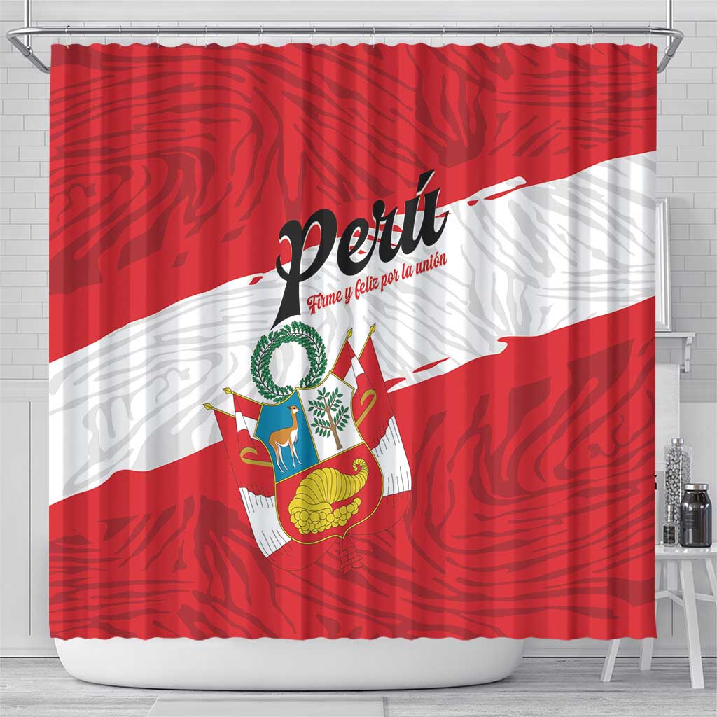 Peru Shower Curtain Piruw Ripuwlika Flag Stylized