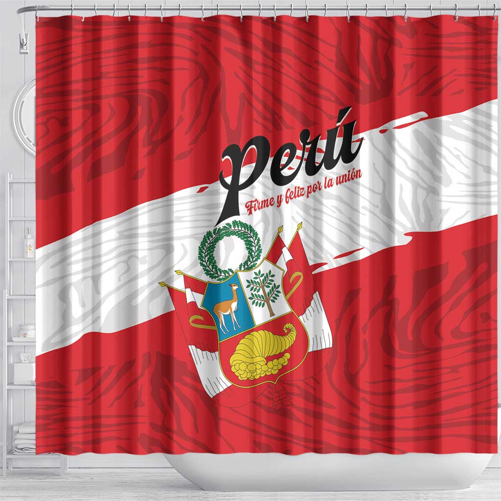 Peru Shower Curtain Piruw Ripuwlika Flag Stylized