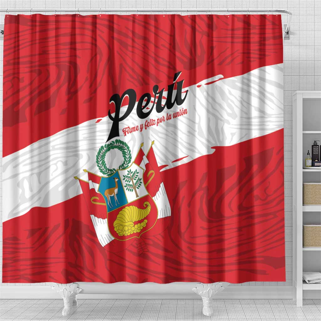 Peru Shower Curtain Piruw Ripuwlika Flag Stylized