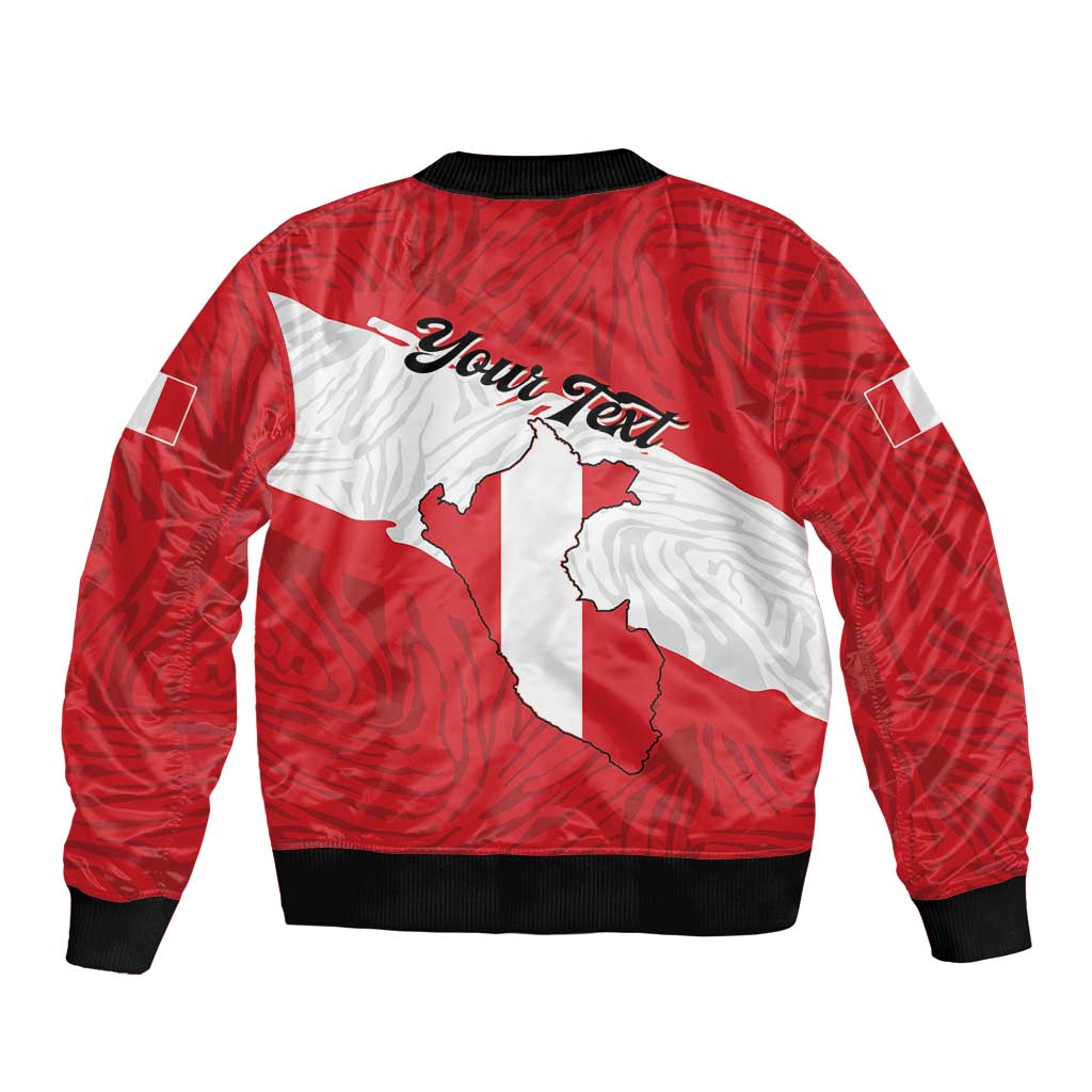 Personalized Peru Sleeve Zip Bomber Jacket Piruw Ripuwlika Flag Stylized