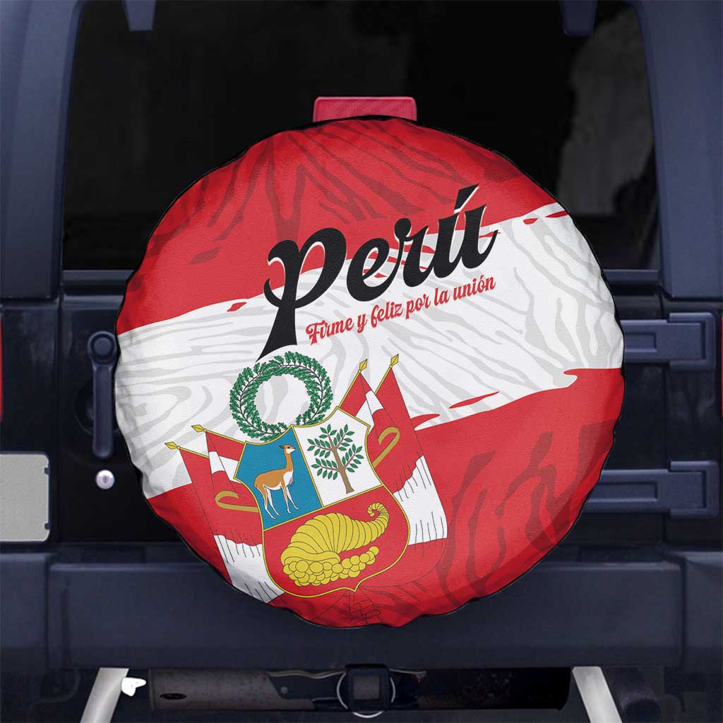 Peru Spare Tire Cover Piruw Ripuwlika Flag Stylized
