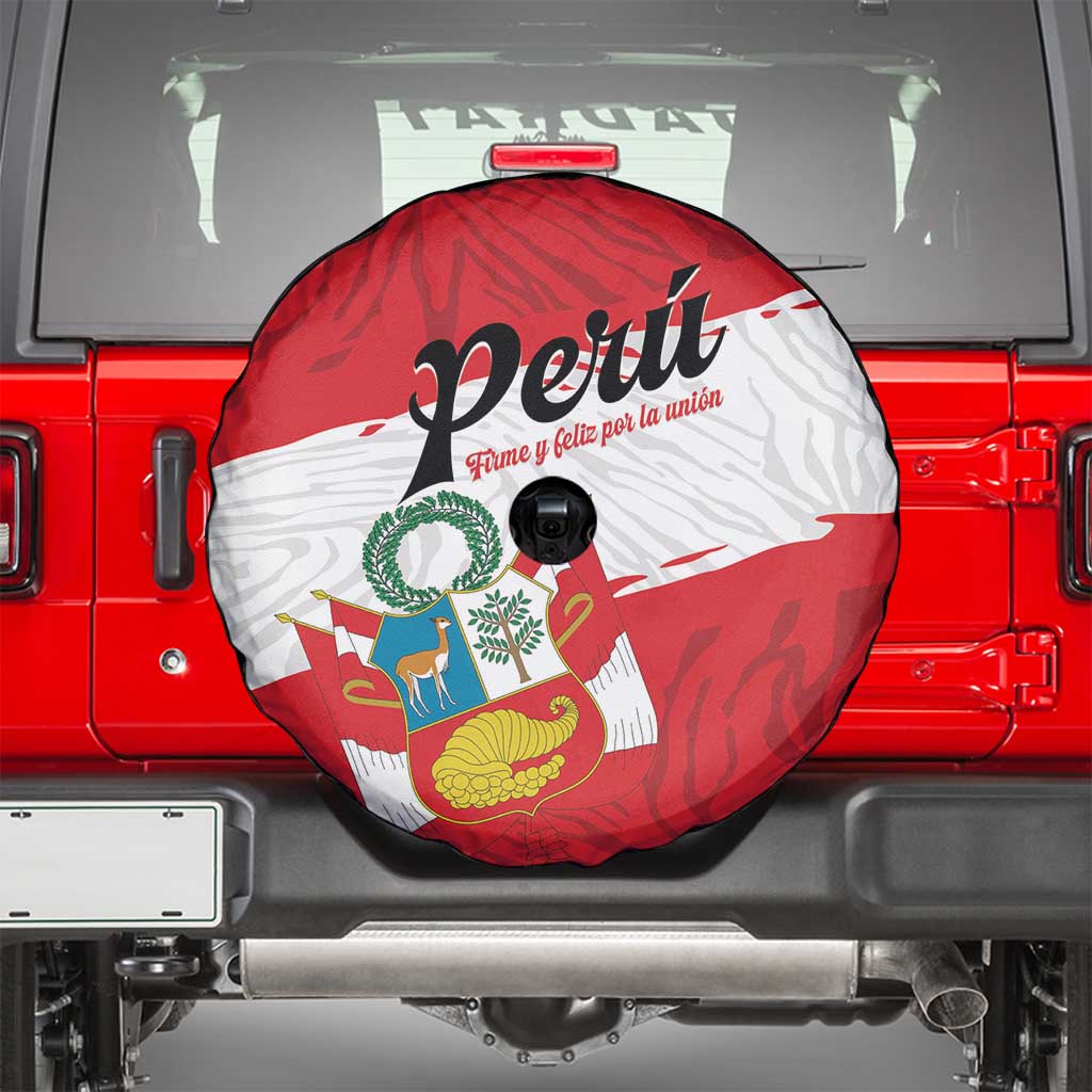 Peru Spare Tire Cover Piruw Ripuwlika Flag Stylized