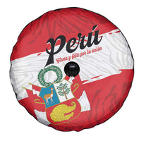 Peru Spare Tire Cover Piruw Ripuwlika Flag Stylized