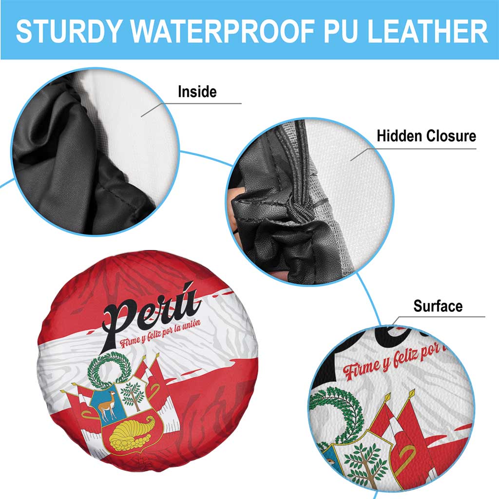 Peru Spare Tire Cover Piruw Ripuwlika Flag Stylized
