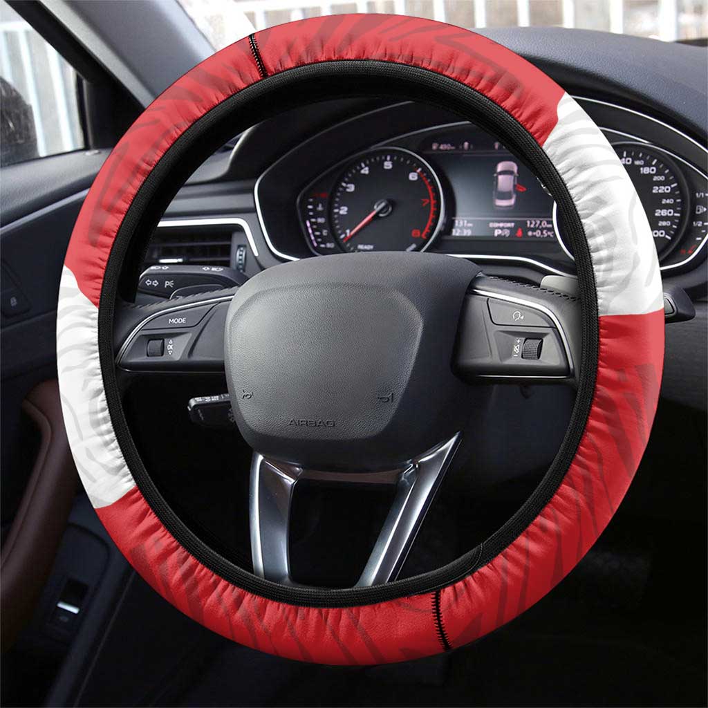 Peru Steering Wheel Cover Piruw Ripuwlika Flag Stylized