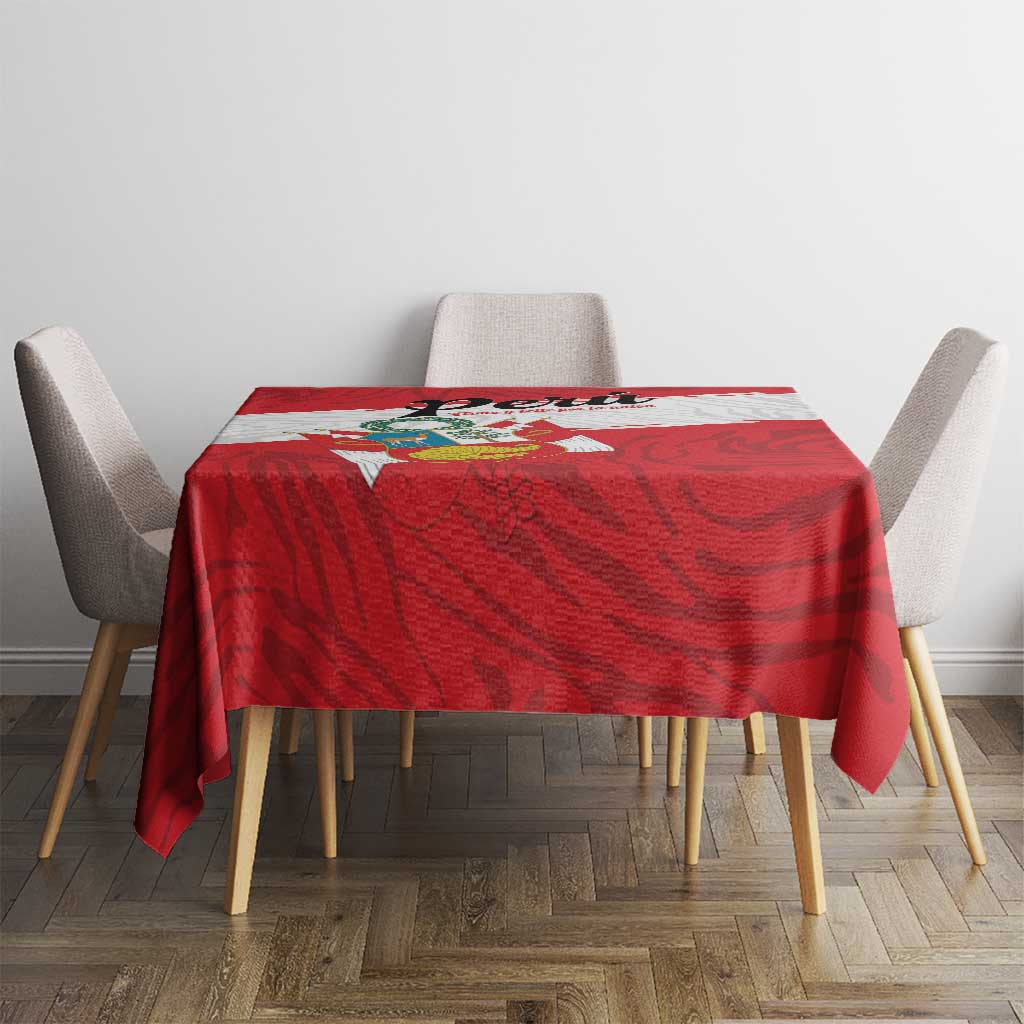 Peru Tablecloth Piruw Ripuwlika Flag Stylized