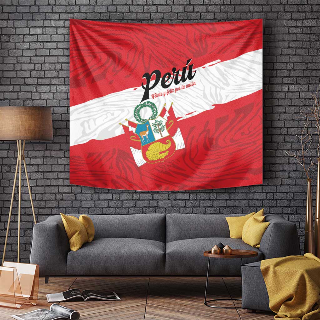 Peru Tapestry Piruw Ripuwlika Flag Stylized