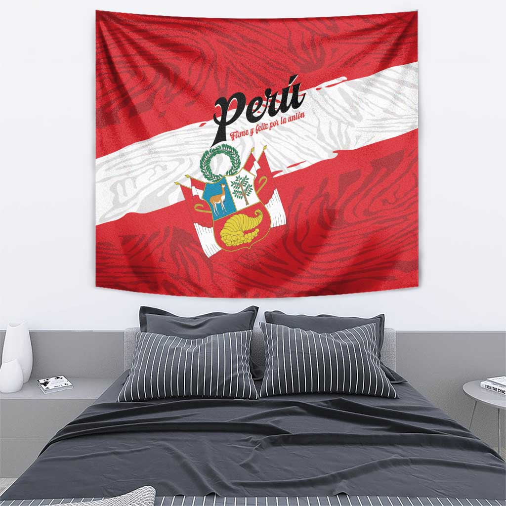 Peru Tapestry Piruw Ripuwlika Flag Stylized