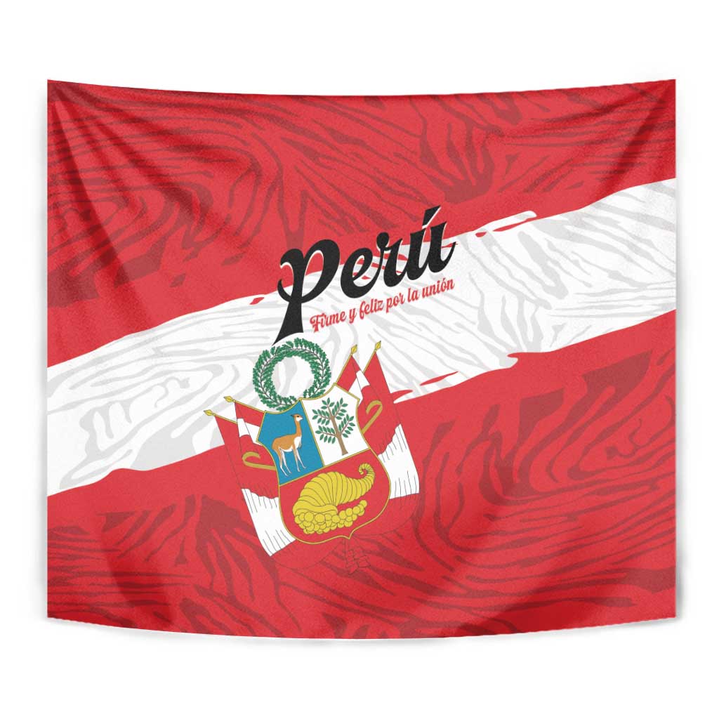 Peru Tapestry Piruw Ripuwlika Flag Stylized