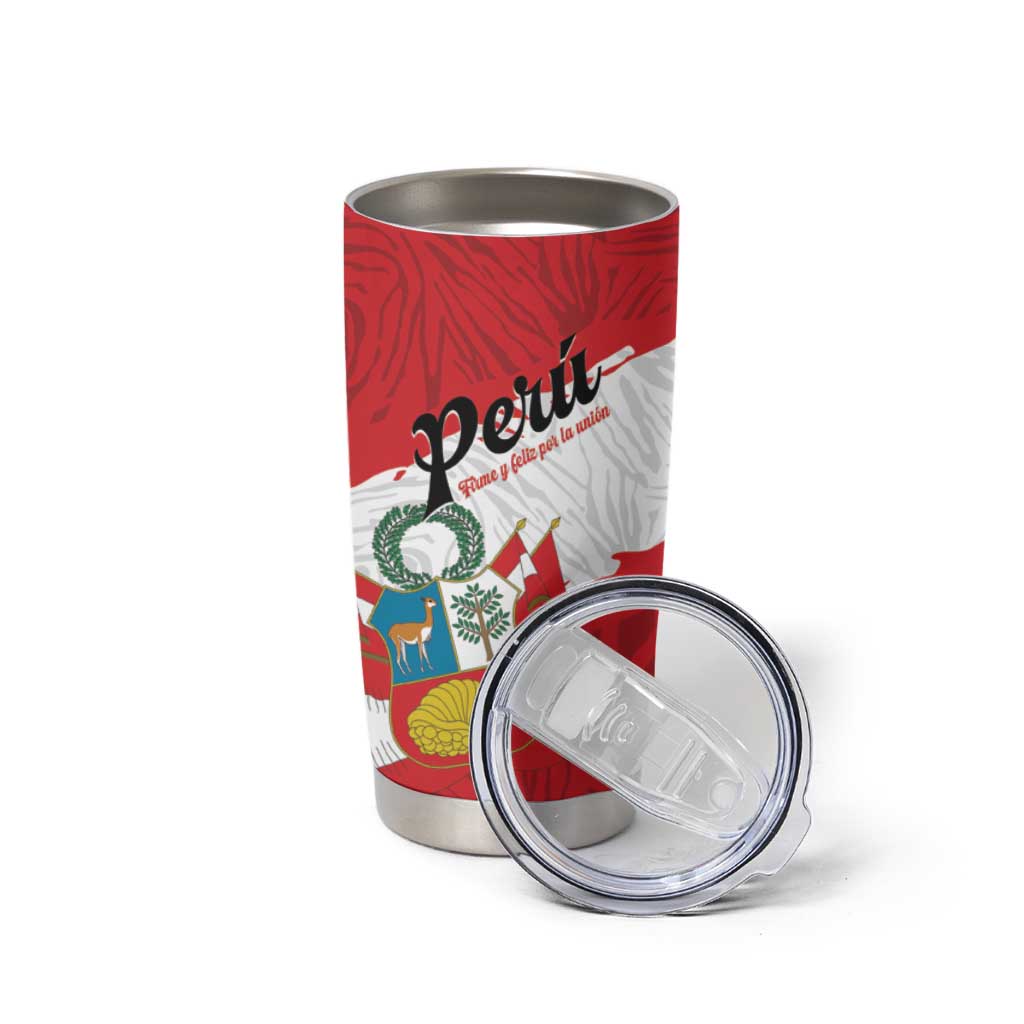 Personalized Peru Tumbler Cup Piruw Ripuwlika Flag Stylized