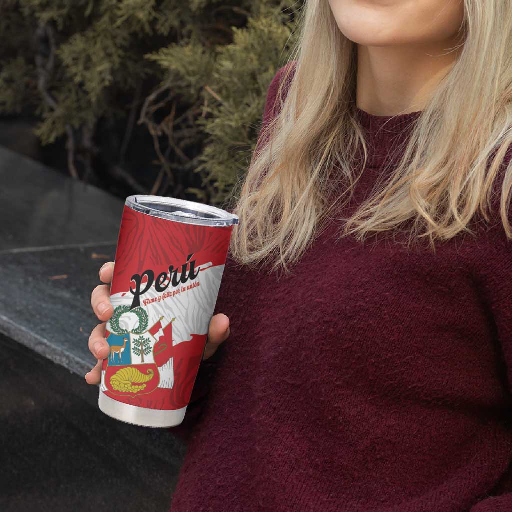 Personalized Peru Tumbler Cup Piruw Ripuwlika Flag Stylized
