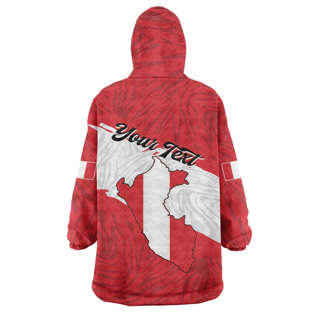 Personalized Peru Wearable Blanket Hoodie Piruw Ripuwlika Flag Stylized