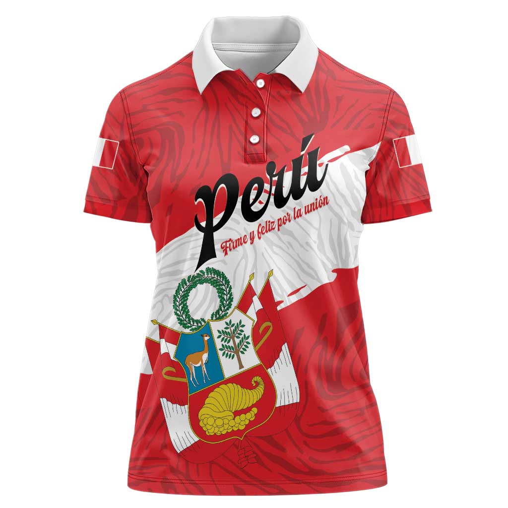Personalized Peru Women Polo Shirt Piruw Ripuwlika Flag Stylized