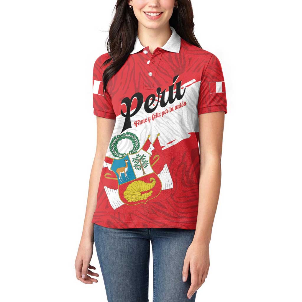 Personalized Peru Women Polo Shirt Piruw Ripuwlika Flag Stylized