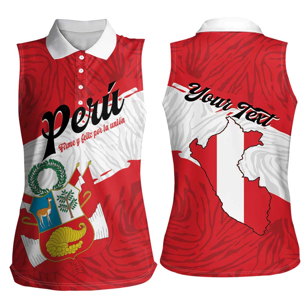 Personalized Peru Women Sleeveless Polo Shirt Piruw Ripuwlika Flag Stylized