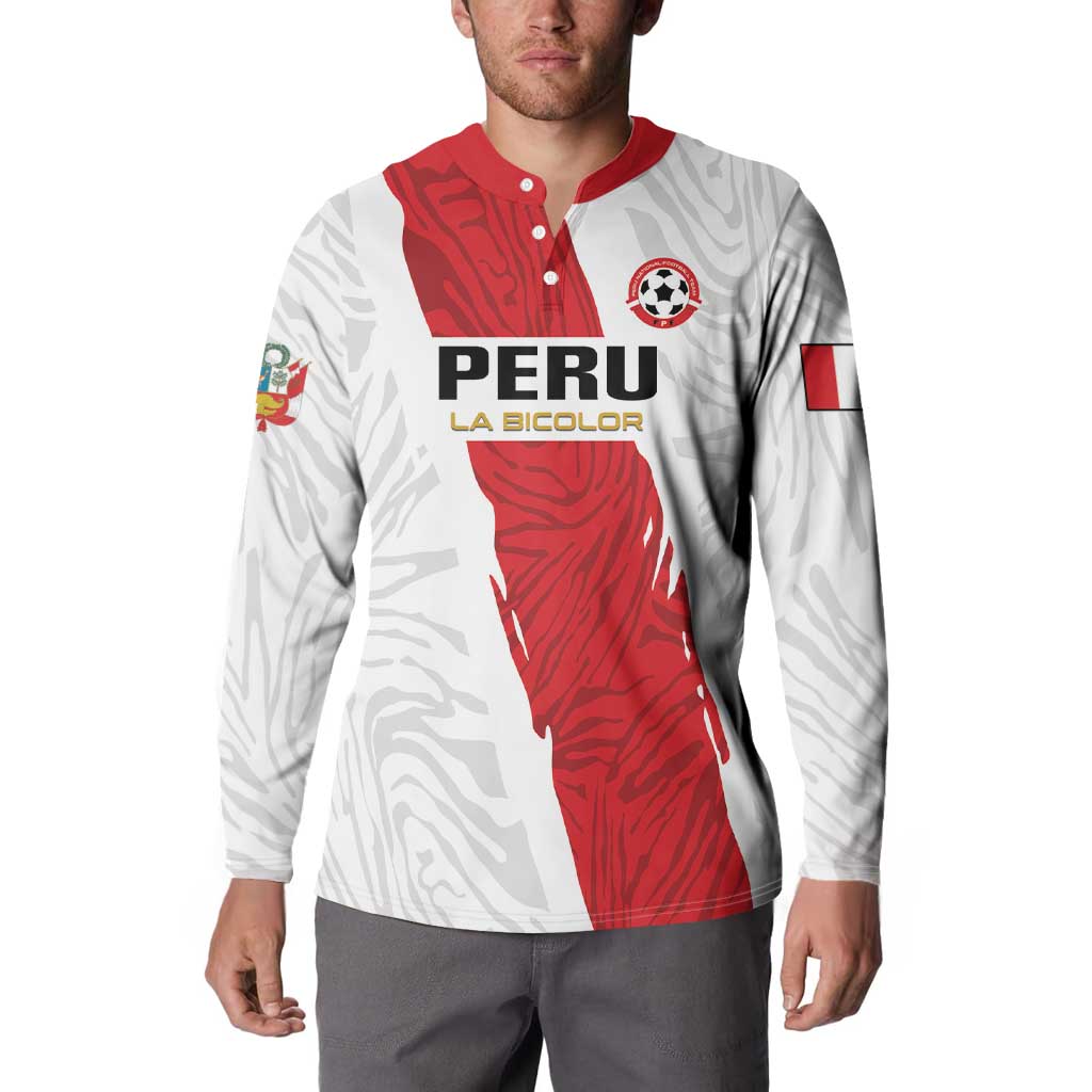 Custom Football Peru Button Sweatshirt La Bicolor Go Champions