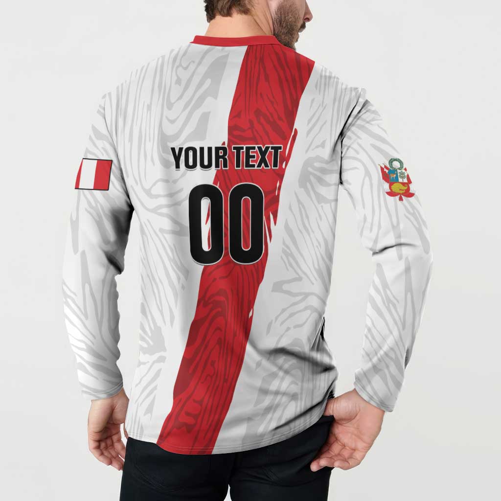 Custom Football Peru Button Sweatshirt La Bicolor Go Champions