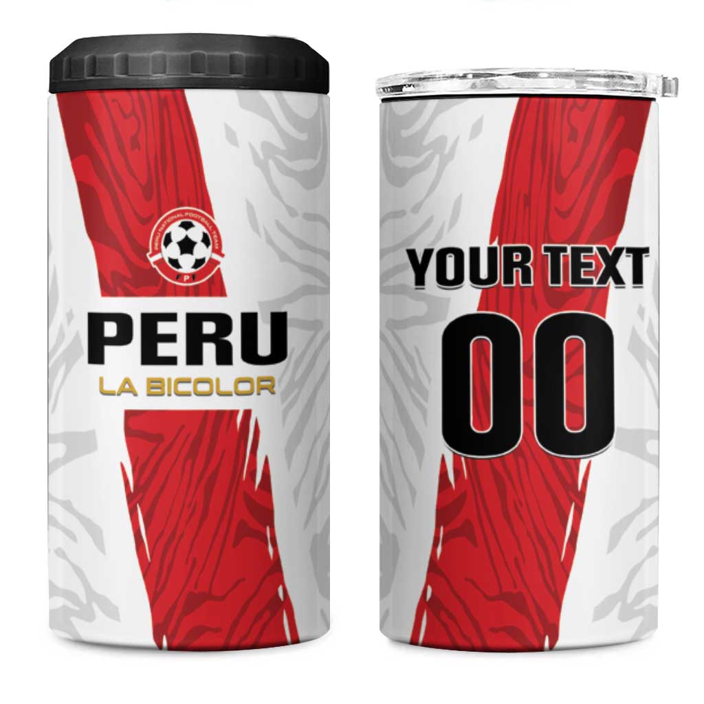Custom Football Peru 4 in 1 Can Cooler Tumbler La Bicolor Go Champions