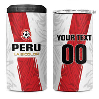 Custom Football Peru 4 in 1 Can Cooler Tumbler La Bicolor Go Champions
