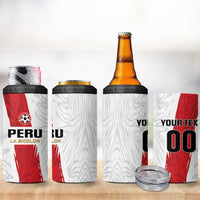 Custom Football Peru 4 in 1 Can Cooler Tumbler La Bicolor Go Champions