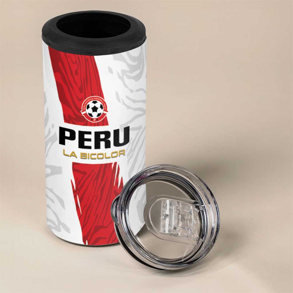 Custom Football Peru 4 in 1 Can Cooler Tumbler La Bicolor Go Champions