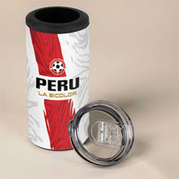 Custom Football Peru 4 in 1 Can Cooler Tumbler La Bicolor Go Champions