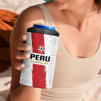 Custom Football Peru 4 in 1 Can Cooler Tumbler La Bicolor Go Champions
