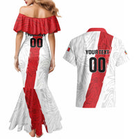 Custom Football Peru Couples Matching Mermaid Dress and Hawaiian Shirt La Bicolor Go Champions