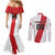 Custom Football Peru Couples Matching Mermaid Dress and Long Sleeve Button Shirt La Bicolor Go Champions