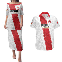 Custom Football Peru Couples Matching Puletasi and Hawaiian Shirt La Bicolor Go Champions