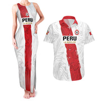 Custom Football Peru Couples Matching Tank Maxi Dress and Hawaiian Shirt La Bicolor Go Champions