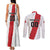 Custom Football Peru Couples Matching Tank Maxi Dress and Long Sleeve Button Shirt La Bicolor Go Champions