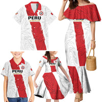 Custom Football Peru Family Matching Mermaid Dress and Hawaiian Shirt La Bicolor Go Champions