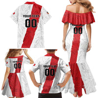Custom Football Peru Family Matching Mermaid Dress and Hawaiian Shirt La Bicolor Go Champions