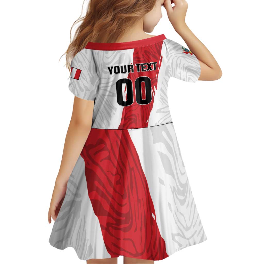 Custom Football Peru Family Matching Off Shoulder Short Dress and Hawaiian Shirt La Bicolor Go Champions