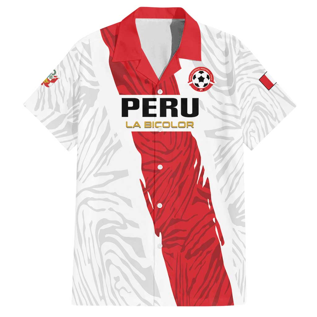 Custom Football Peru Family Matching Off Shoulder Short Dress and Hawaiian Shirt La Bicolor Go Champions